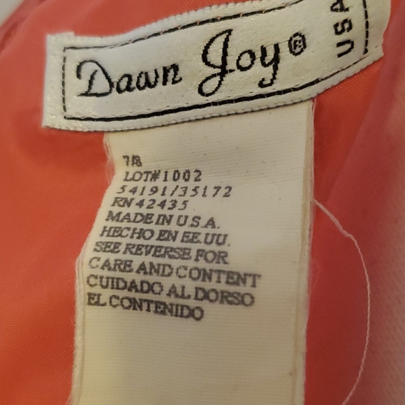 Dawn Joy peach sheer dress with embroidered accent - Picture 3 of 8